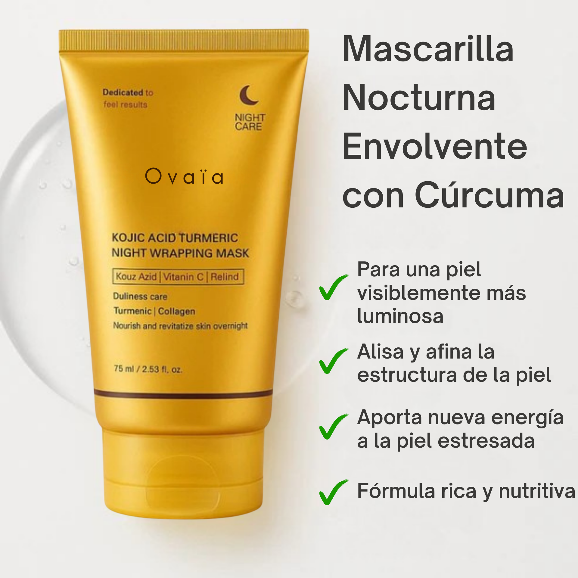 Ovaïa – Mascarilla Coreana con Cúrcuma y Colágeno