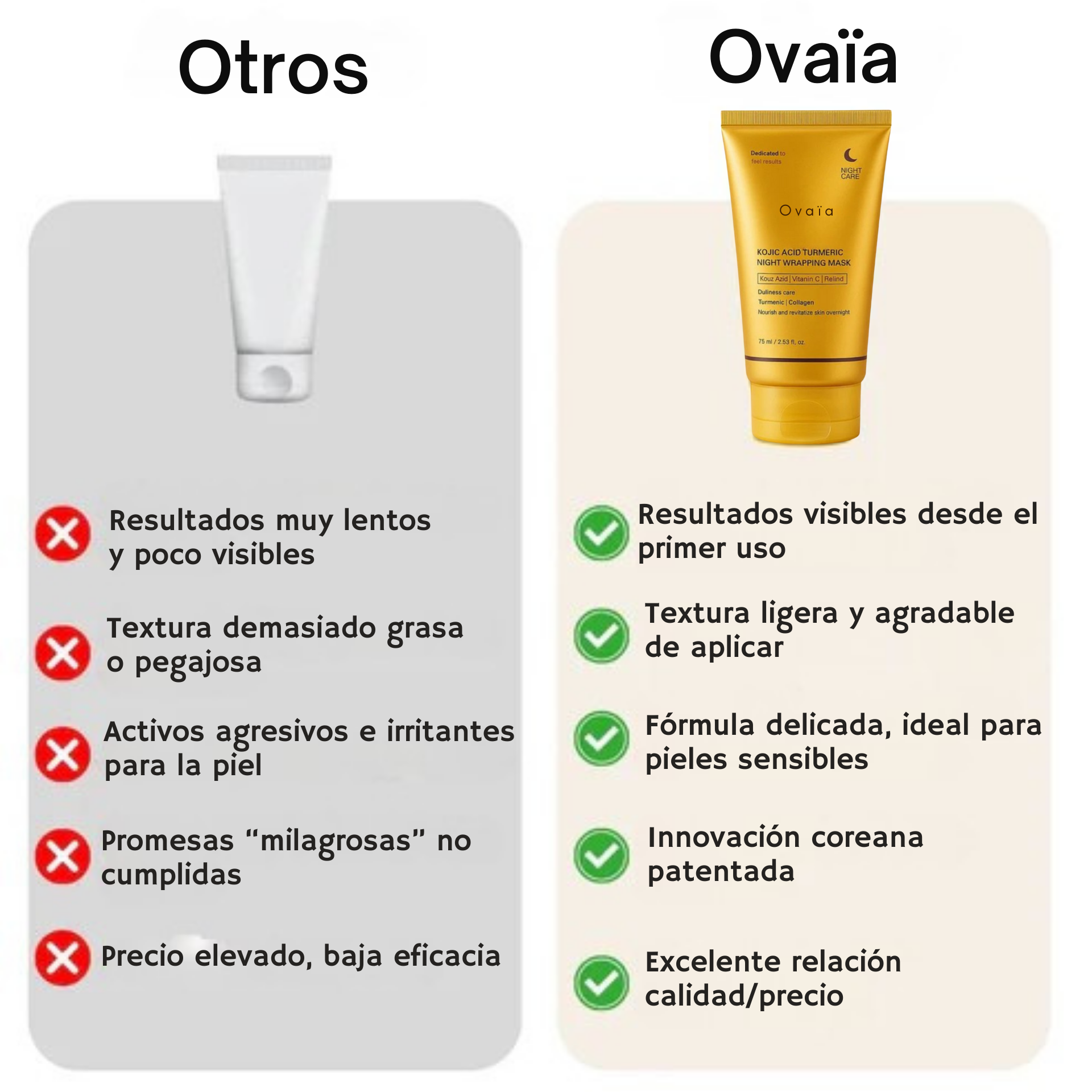 Ovaïa – Mascarilla Coreana con Cúrcuma y Colágeno