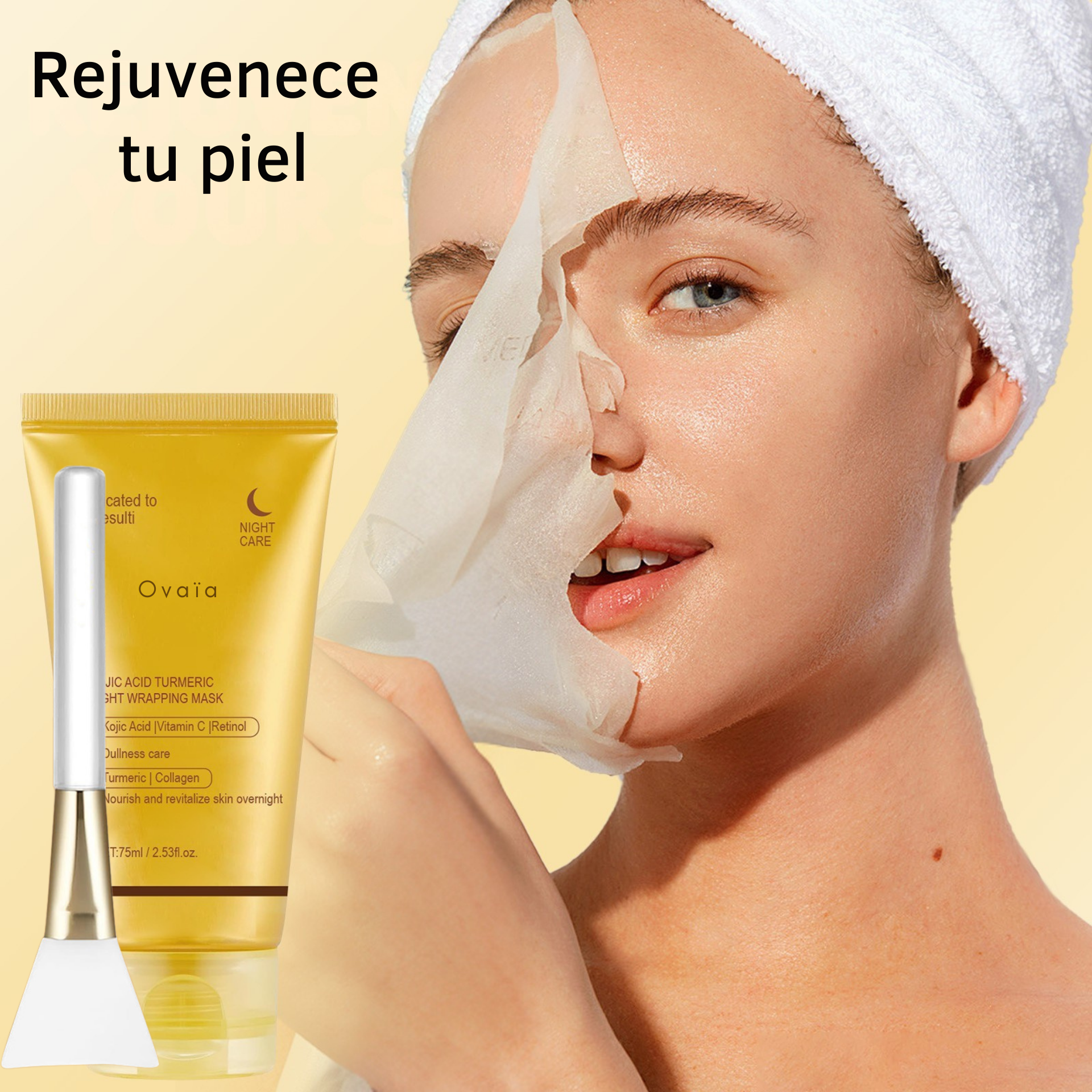 Ovaïa – Mascarilla Coreana con Cúrcuma y Colágeno